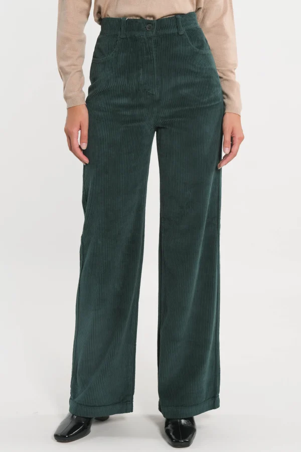 KOOKAÏ PANTALON VELOURS FLARE SUZANNE Emeraude Store