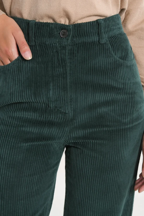 KOOKAÏ PANTALON VELOURS FLARE SUZANNE Emeraude Store