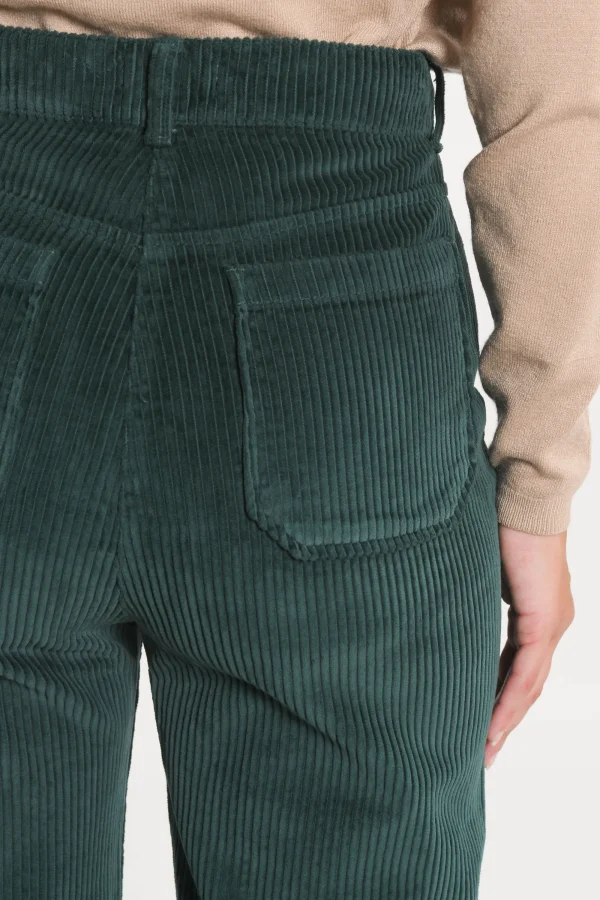 KOOKAÏ PANTALON VELOURS FLARE SUZANNE Emeraude Store