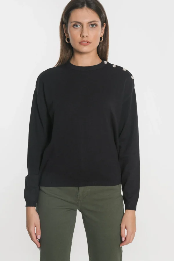 KOOKAÏ PULL BOUTONNE NOLWENN Noir Online