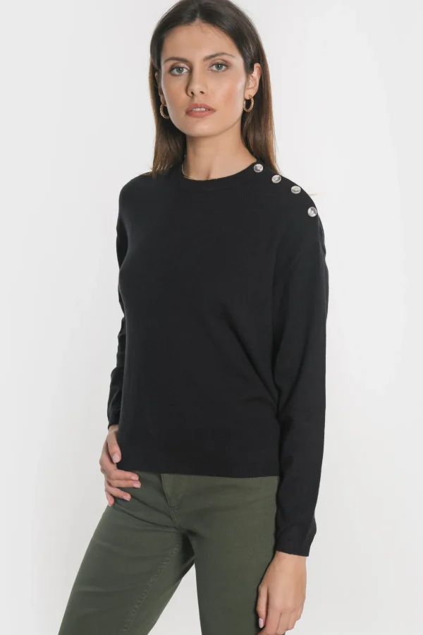 KOOKAÏ PULL BOUTONNE NOLWENN Noir Online