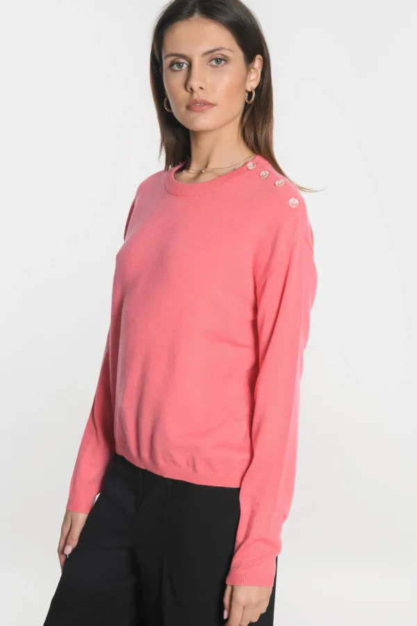 KOOKAÏ PULL BOUTONNE NOLWENN Rose Outlet