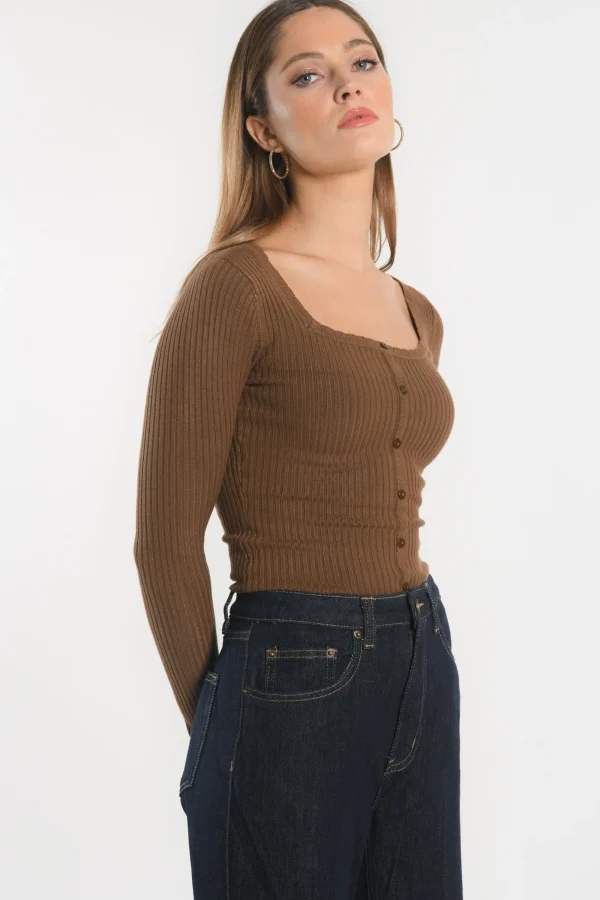 KOOKAÏ PULL COL CARRE - ELISABETH - Sephia Store