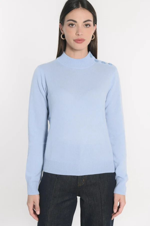 KOOKAÏ PULL COL CHEMINÉE ANITA Ciel Best Sale