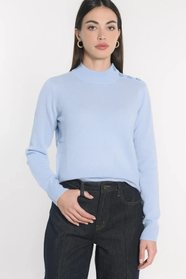 KOOKAÏ PULL COL CHEMINÉE ANITA Ciel Best Sale