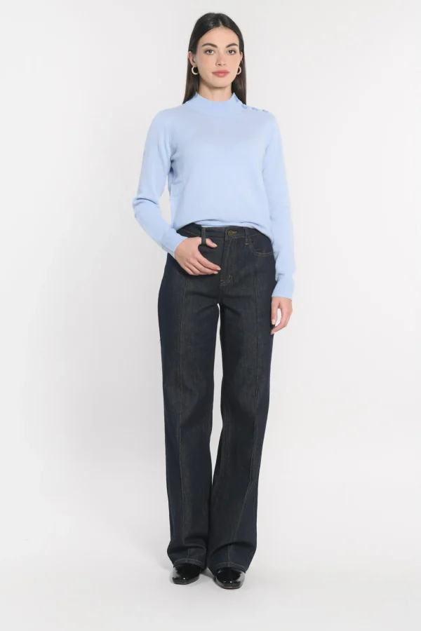 KOOKAÏ PULL COL CHEMINÉE ANITA Ciel Best Sale