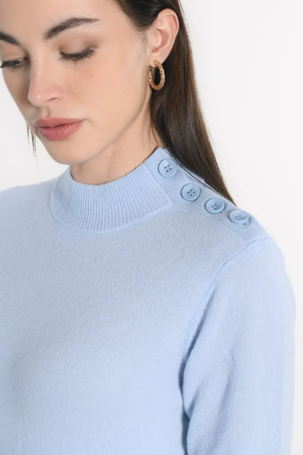 KOOKAÏ PULL COL CHEMINÉE ANITA Ciel Best Sale