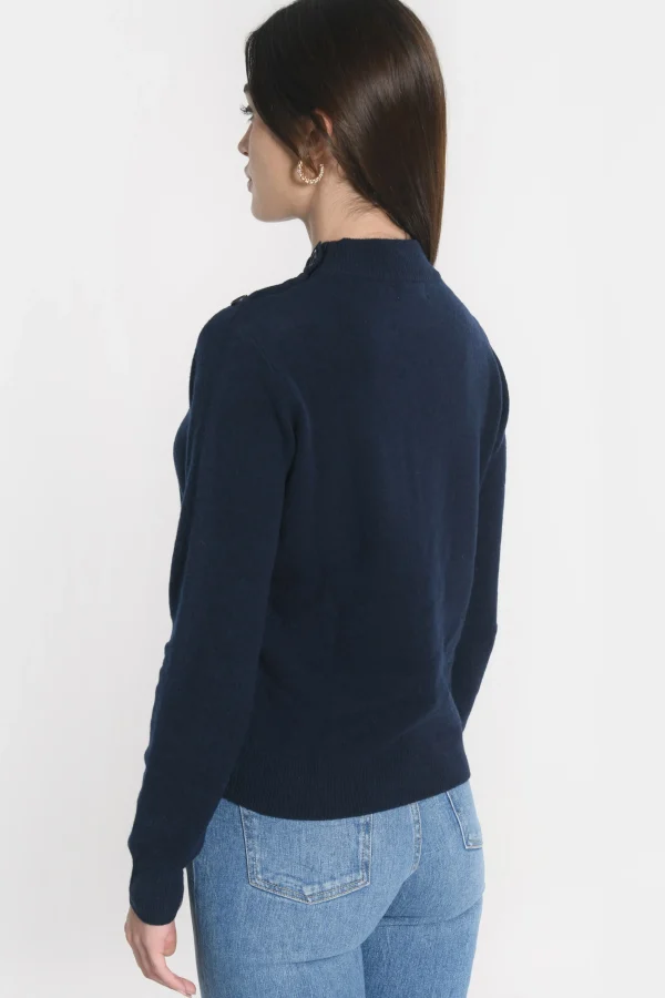 KOOKAÏ PULL COL CHEMINÉE ANITA Navy Discount