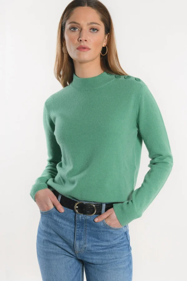 KOOKAÏ PULL COL CHEMINEE - ANITA - NEPTUNE GREEN Neptunegreen New