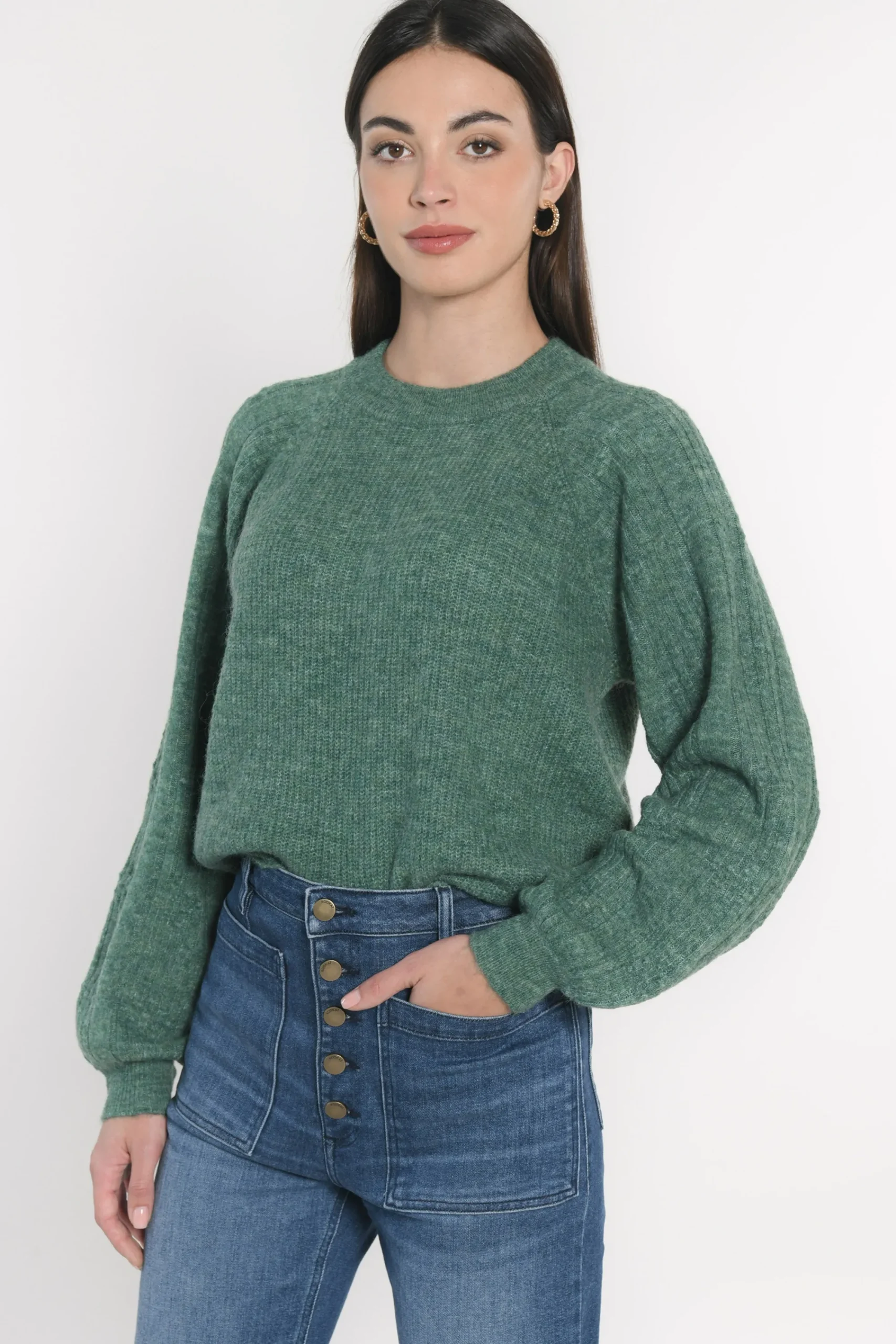 pull_col_rond_carry_green_4.webp KOOKAÏ PULL COL ROND CARRY Green Flash Sale