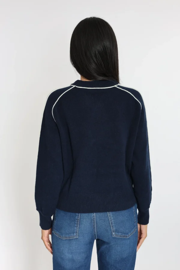 KOOKAÏ PULL COL ROND GABBY NAVY/ÉCRU Navy/ecru Discount