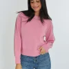 KOOKAÏ PULL COL ROND GABBY ROSE/BEIGE CHINÉ Rose/beigechine Flash Sale