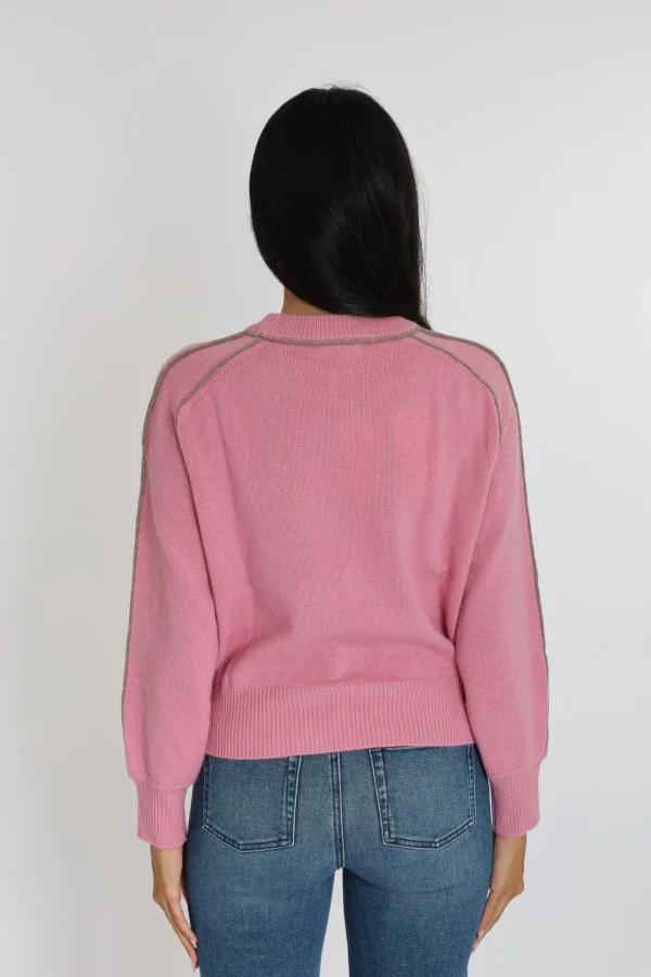 KOOKAÏ PULL COL ROND GABBY ROSE/BEIGE CHINÉ Rose/beigechine Flash Sale