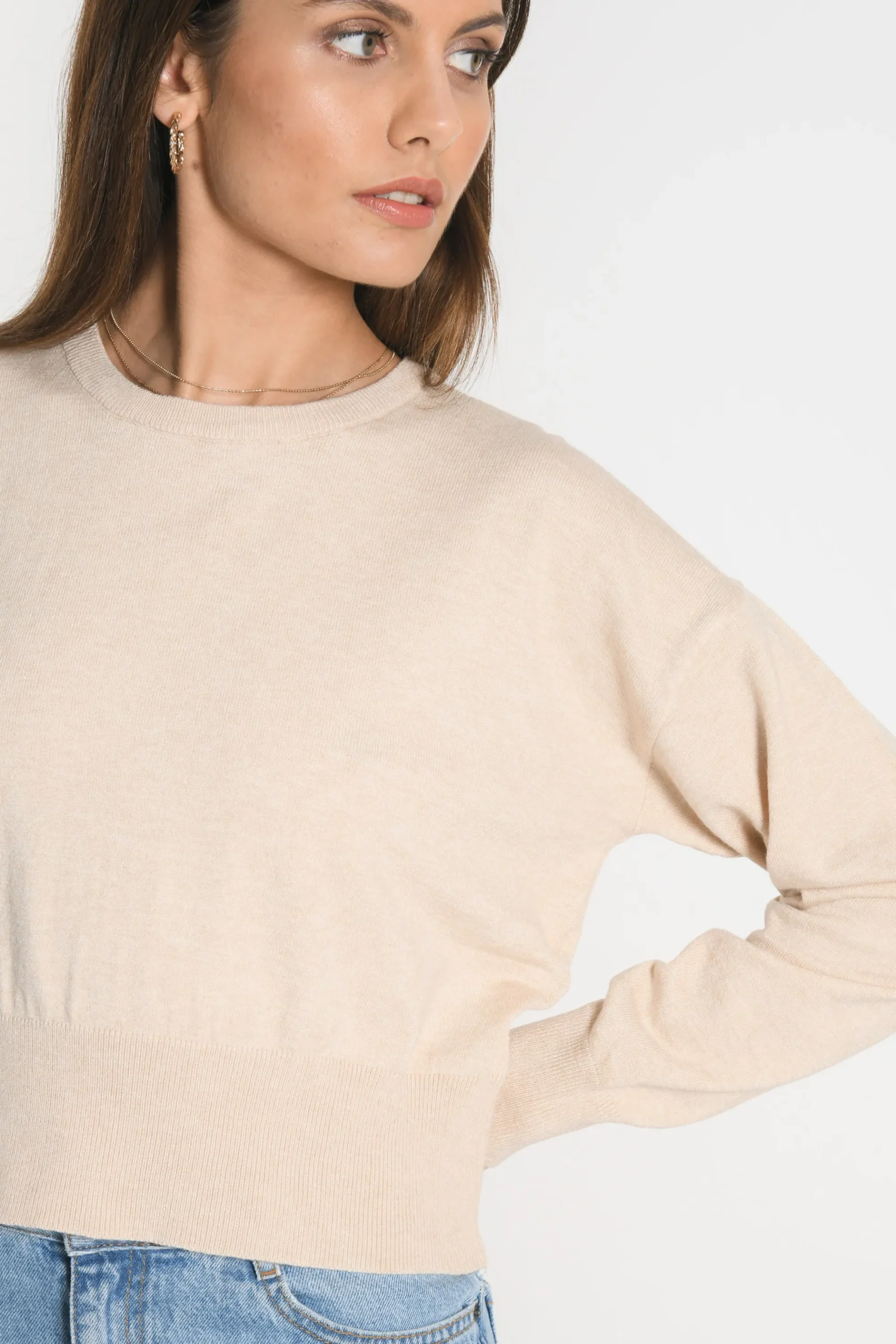pull_col_rond_nolwenn_bei_2.webp KOOKAÏ PULL COL ROND NOLWENN BEIGE CHINE Beigechine Discount