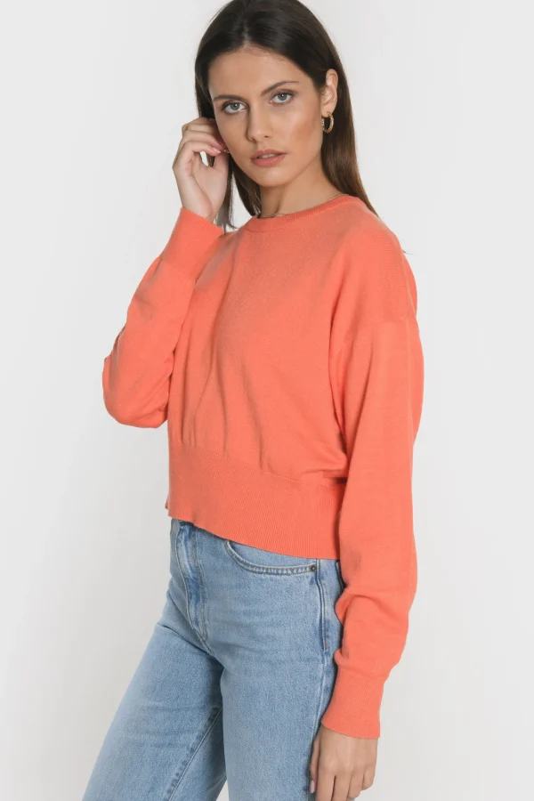 KOOKAÏ PULL COL ROND NOLWENN CORAIL Coraille Best