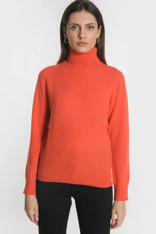 KOOKAÏ PULL COL ROULÉ ANITA Corail Hot