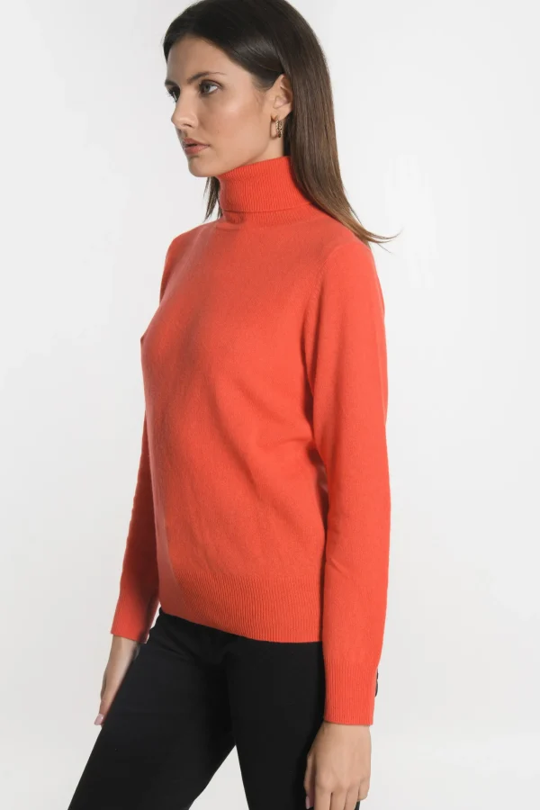 KOOKAÏ PULL COL ROULÉ ANITA Corail Hot