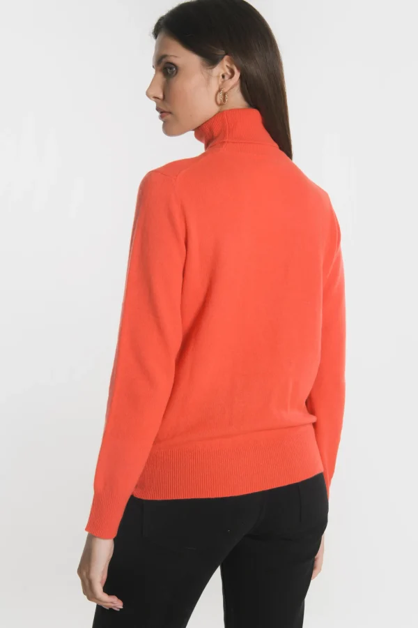 KOOKAÏ PULL COL ROULÉ ANITA Corail Hot