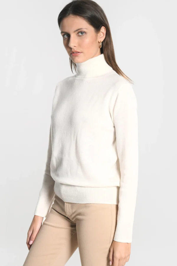 KOOKAÏ PULL COL ROULÉ ANITA ÉCRU Ecru Store