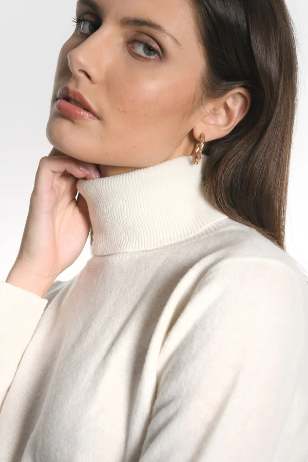 KOOKAÏ PULL COL ROULÉ ANITA ÉCRU Ecru Store
