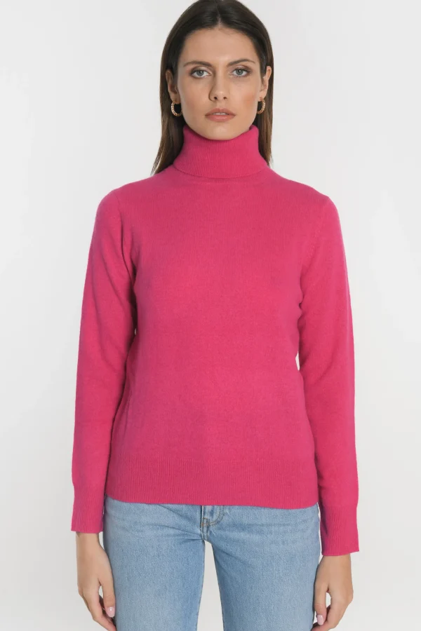 KOOKAÏ PULL COL ROULÉ ANITA Fuschia Best Sale
