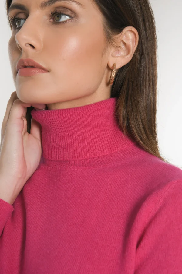 KOOKAÏ PULL COL ROULÉ ANITA Fuschia Best Sale