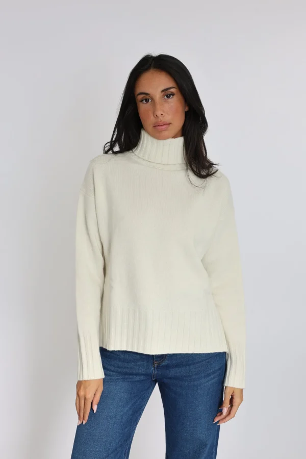 KOOKAÏ PULL COL ROULÉ CELINA ÉCRU Ecru Fashion