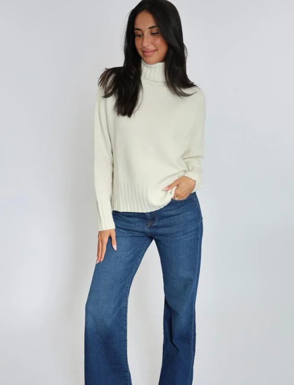KOOKAÏ PULL COL ROULÉ CELINA ÉCRU Ecru Fashion