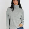 KOOKAÏ PULL COL ROULÉ CELINA GRIS CHINÉ Grischine Sale