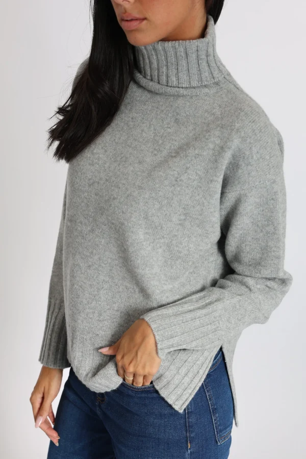 KOOKAÏ PULL COL ROULÉ CELINA GRIS CHINÉ Grischine Sale