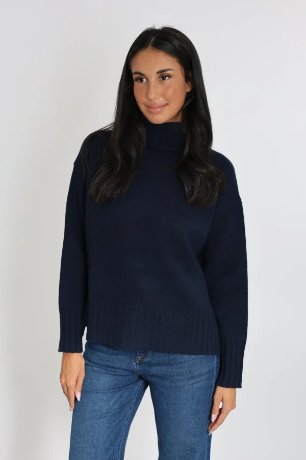 KOOKAÏ PULL COL ROULÉ CELINA Navy Flash Sale