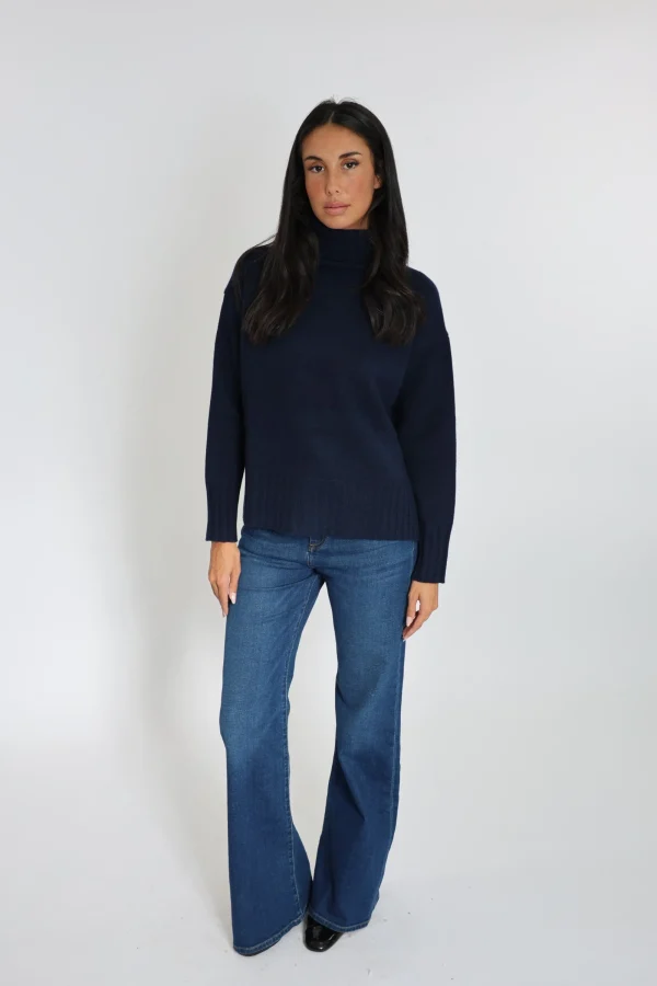 KOOKAÏ PULL COL ROULÉ CELINA Navy Flash Sale