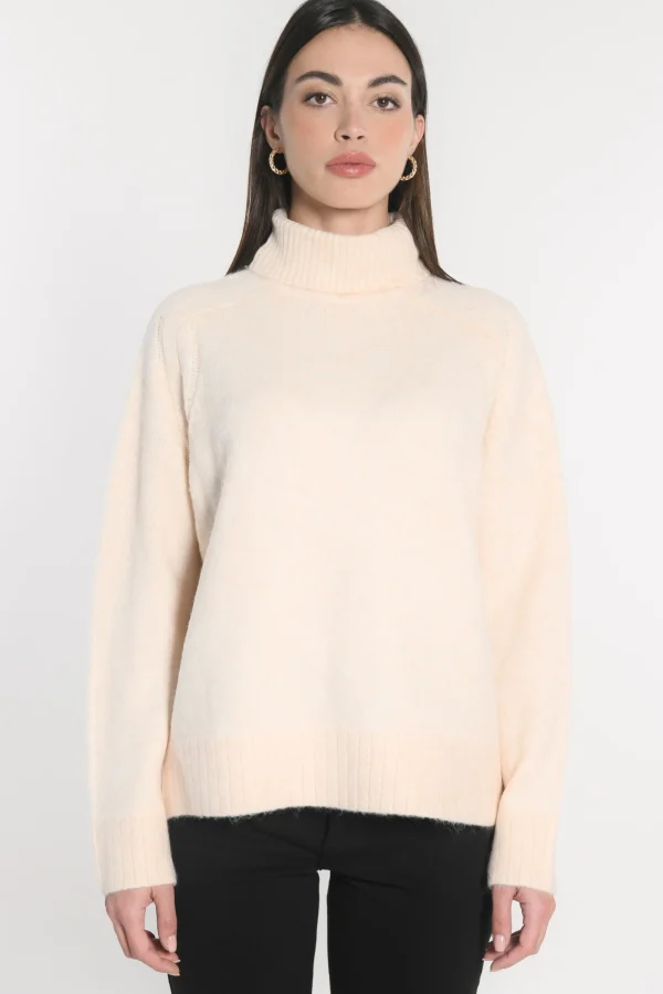KOOKAÏ PULL COL ROULÉ JOANA BEIGE CHINÉ Beigechine Shop