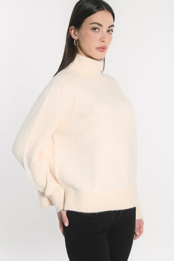 KOOKAÏ PULL COL ROULÉ JOANA BEIGE CHINÉ Beigechine Shop