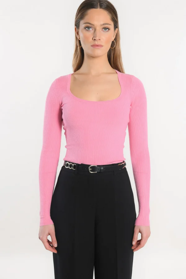 KOOKAÏ PULL COL U - LOLITA - BOIS DE ROSE Boisderose Hot
