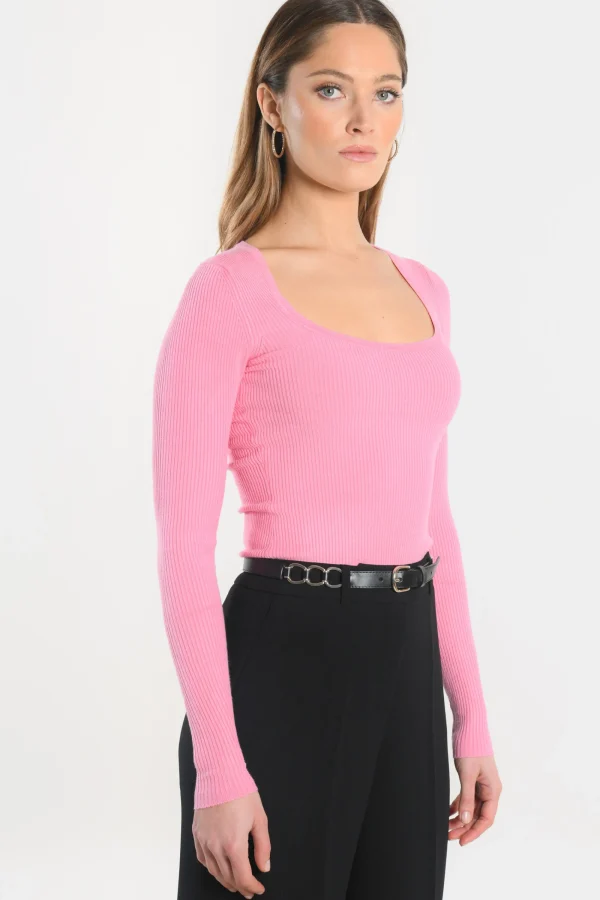 KOOKAÏ PULL COL U - LOLITA - BOIS DE ROSE Boisderose Hot