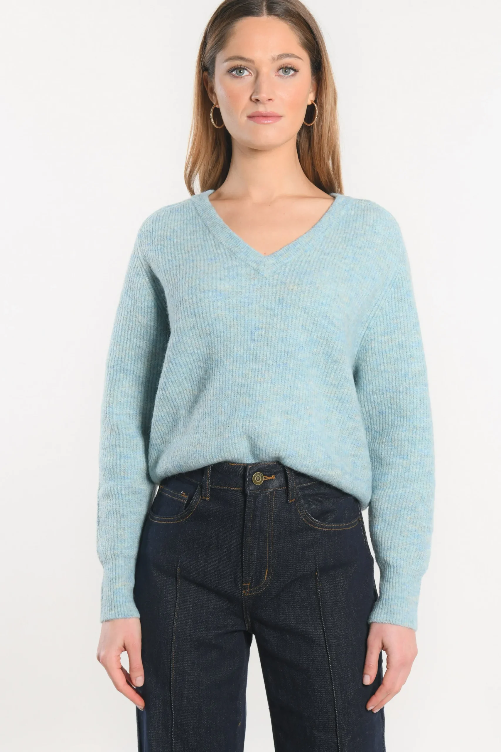 pull_col_v__danna__ciel_2.webp KOOKAÏ PULL COL V - DANNA - Ciel Sale