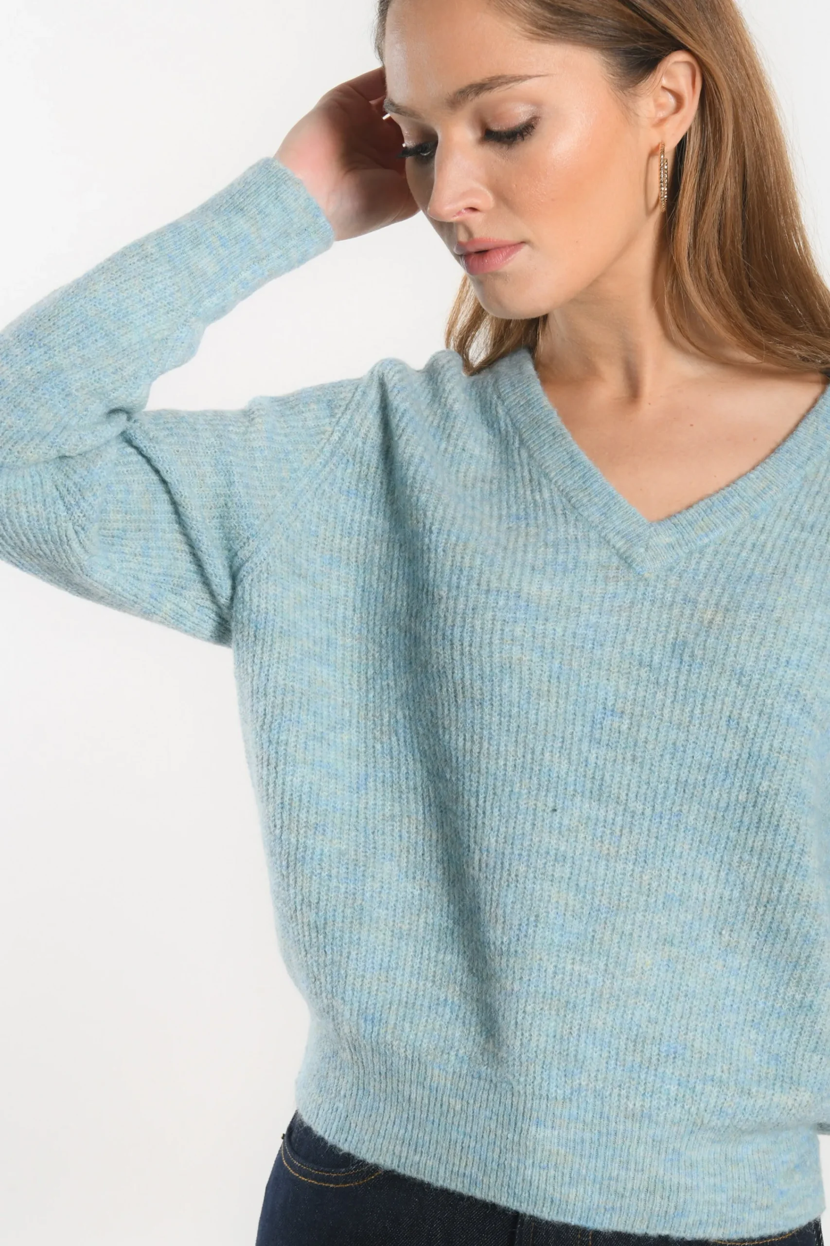 pull_col_v__danna__ciel_4.webp KOOKAÏ PULL COL V - DANNA - Ciel Sale