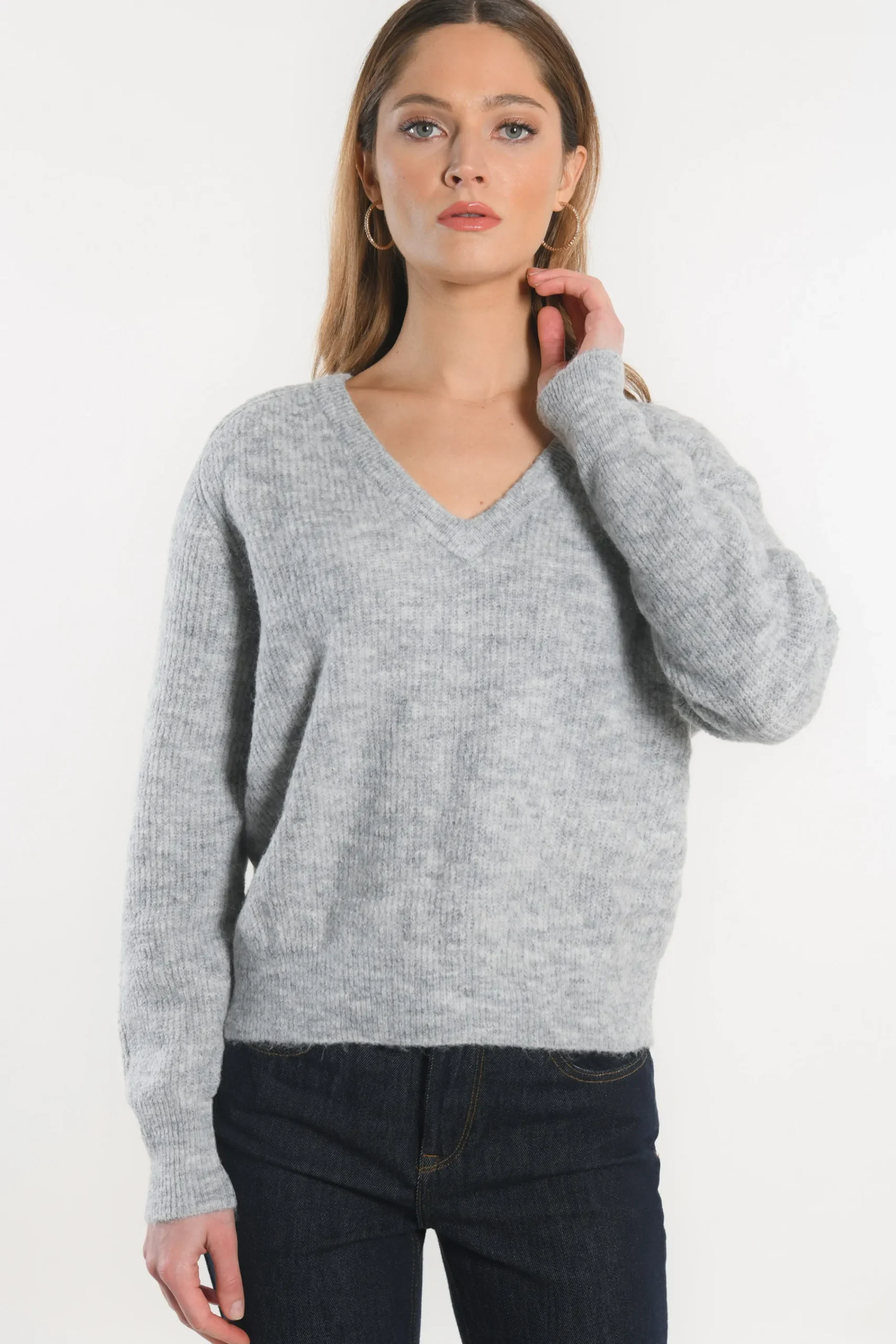 pull_col_v__danna__gris_c_0.webp KOOKAÏ PULL COL V - DANNA - GRIS CHINE Grischine Best Sale