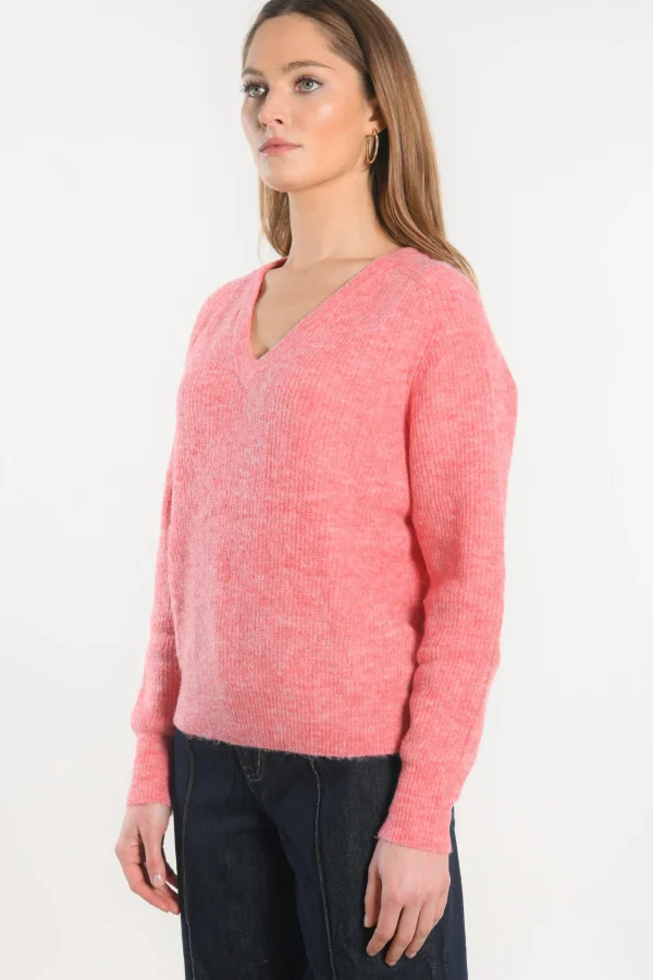 KOOKAÏ PULL COL V - DANNA - RAPTUR ROSE Rapturrose Clearance