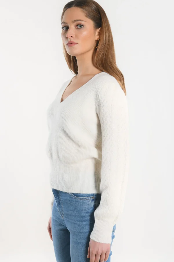 KOOKAÏ PULL COL V - DAYANA - Ecru New
