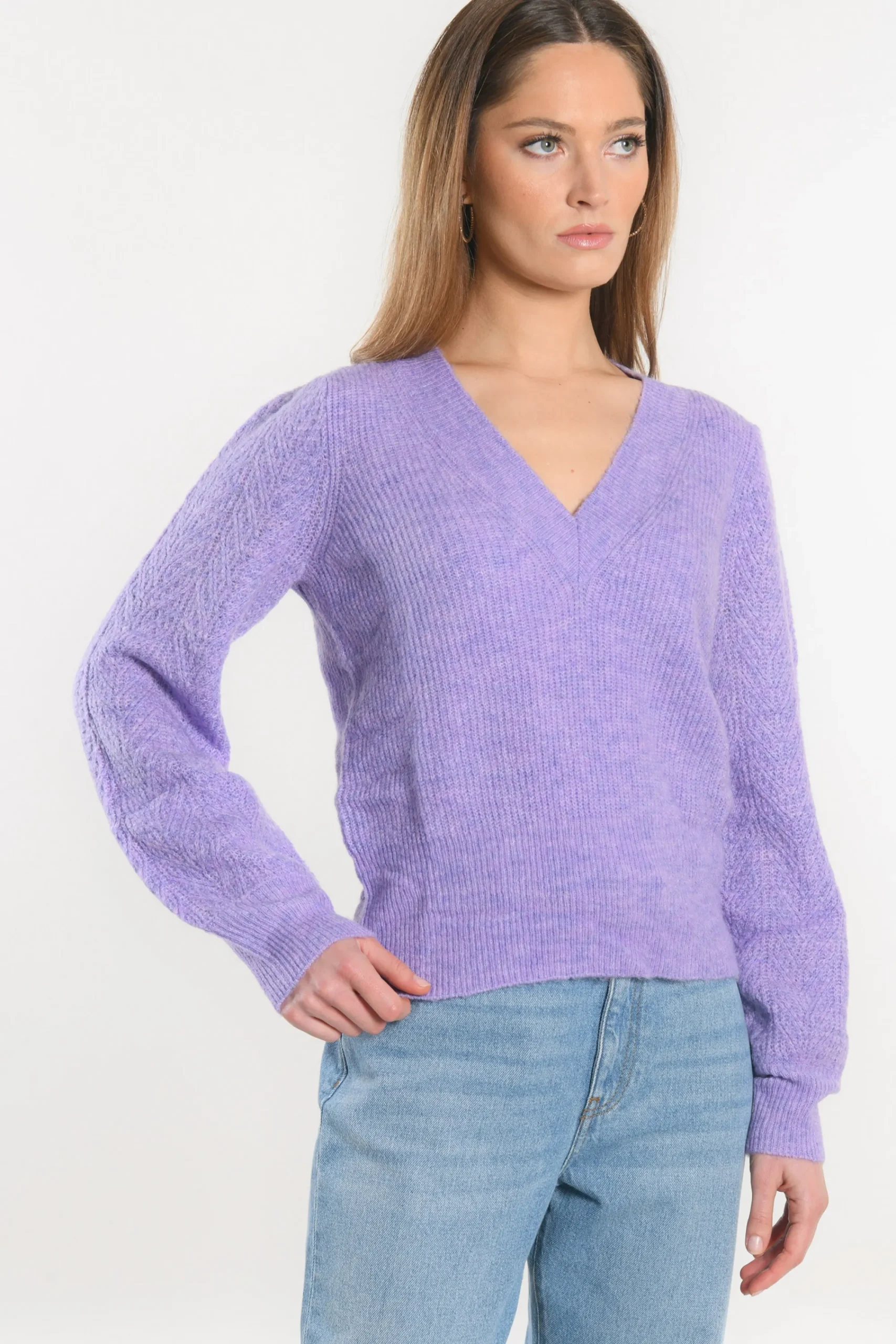 pull_col_v__dayana__lilas_1.webp KOOKAÏ PULL COL V - DAYANA - Lilas Discount