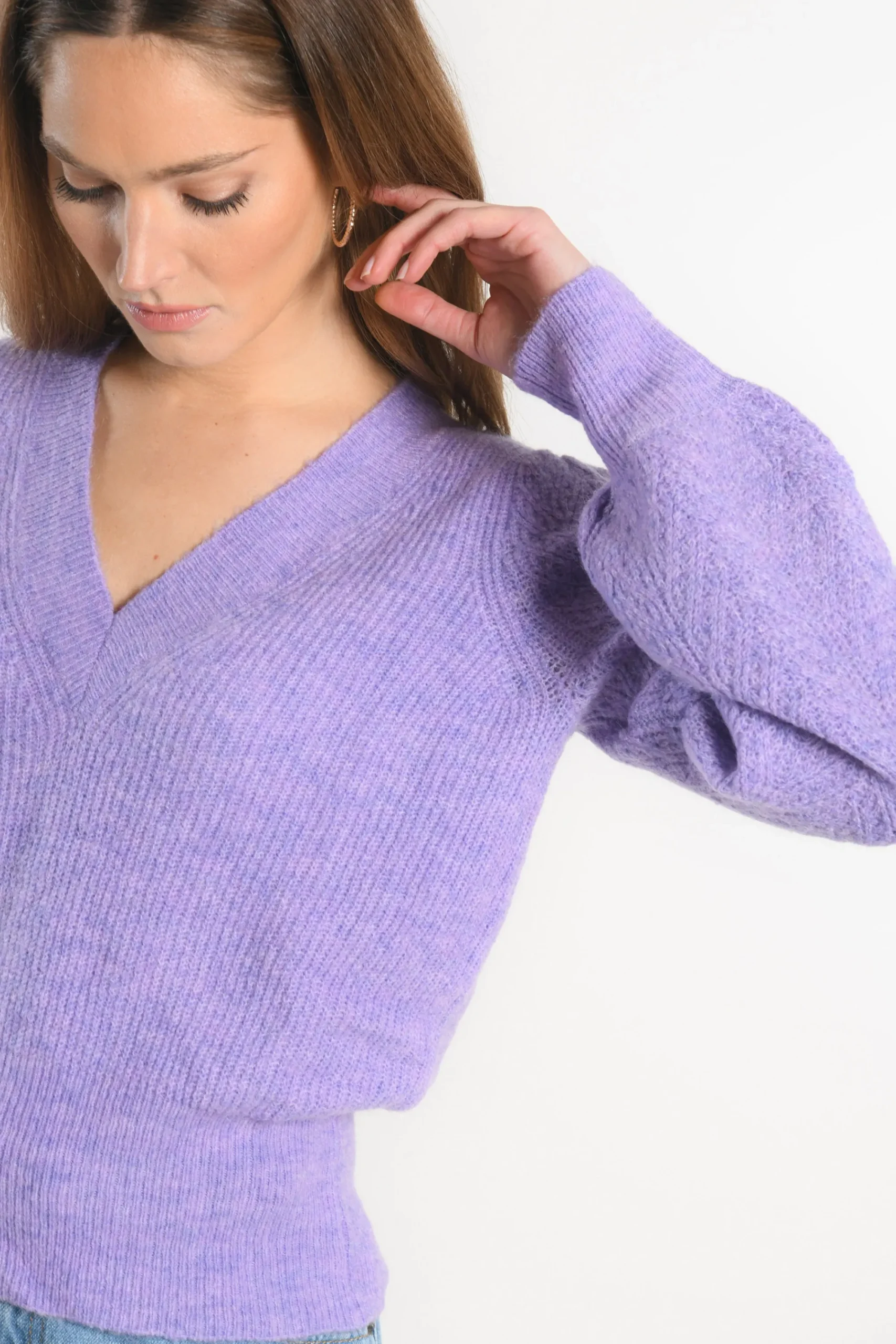 pull_col_v__dayana__lilas_4.webp KOOKAÏ PULL COL V - DAYANA - Lilas Discount