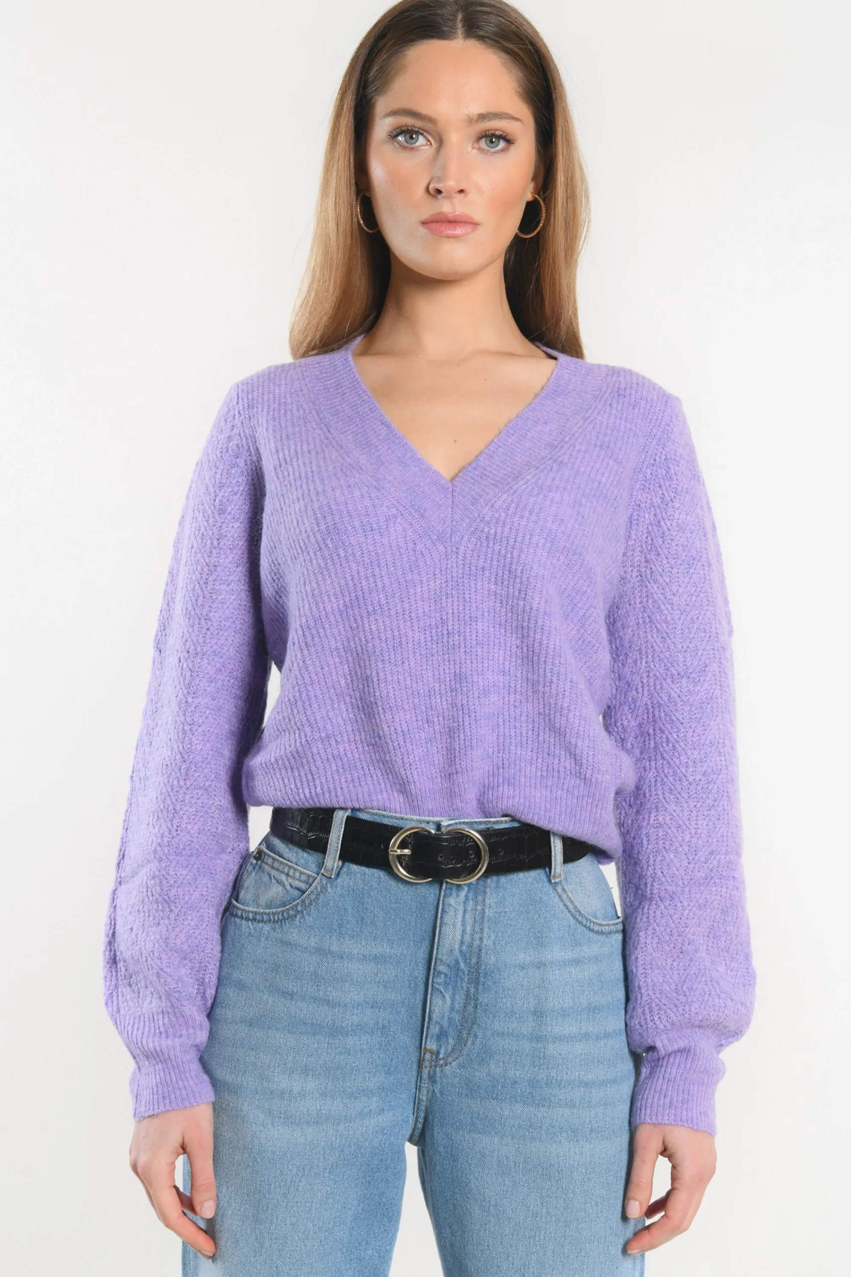 pull_col_v__dayana__lilas_5.webp KOOKAÏ PULL COL V - DAYANA - Lilas Discount