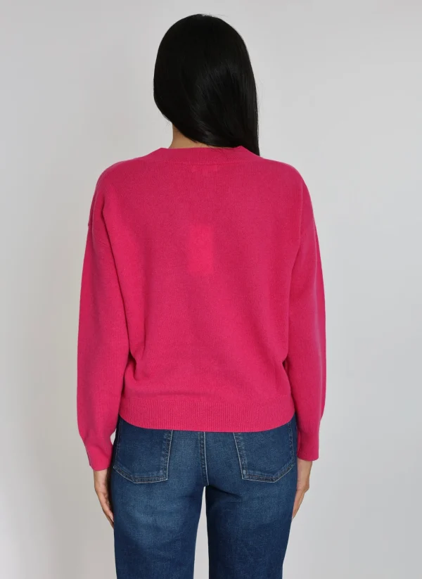 KOOKAÏ PULL COL V ANITA Fuschia Hot