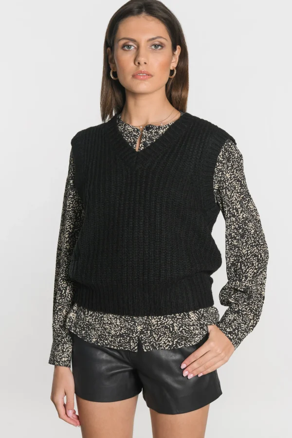 KOOKAÏ PULL COL V LANA Noir Online