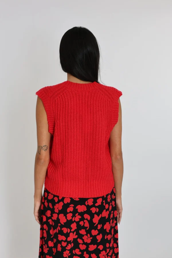 KOOKAÏ PULL COL V LANA Rouge Hot
