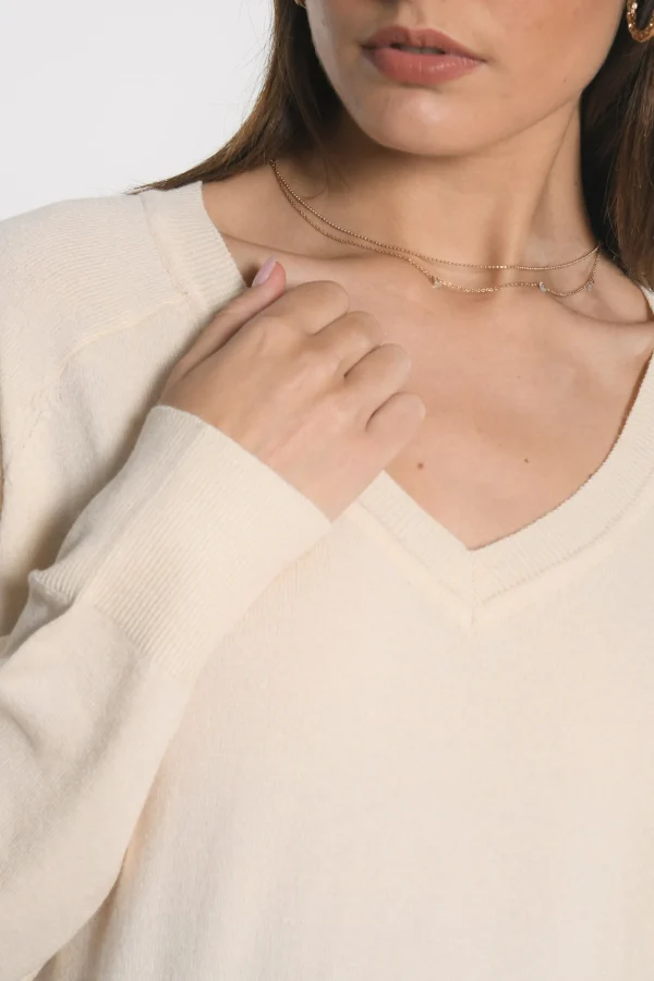 KOOKAÏ PULL COL V NOLWENN Ecru Best