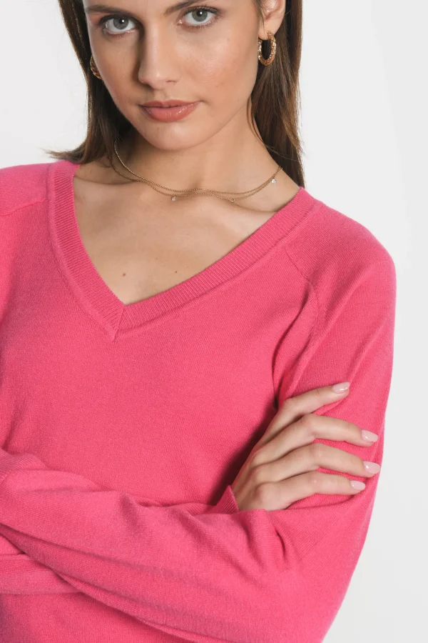 KOOKAÏ PULL COL V NOLWENN Fuschia Online