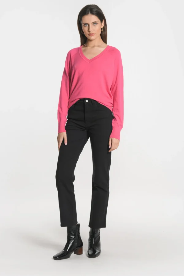 KOOKAÏ PULL COL V NOLWENN Fuschia Online